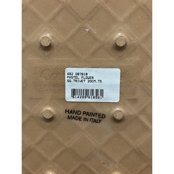 RARE Italian Pastel Floral Ceramic Trivet 8’ - Picture 7 of 7